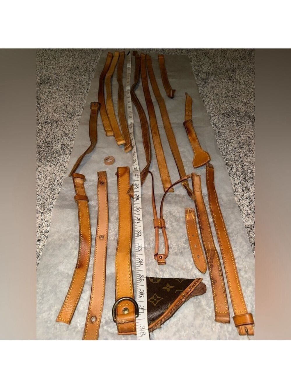 Vachetta Leather Strap Repair Bundle Large Lot Patina Replacement Pieces SKU 014 - Picture 4 of 15